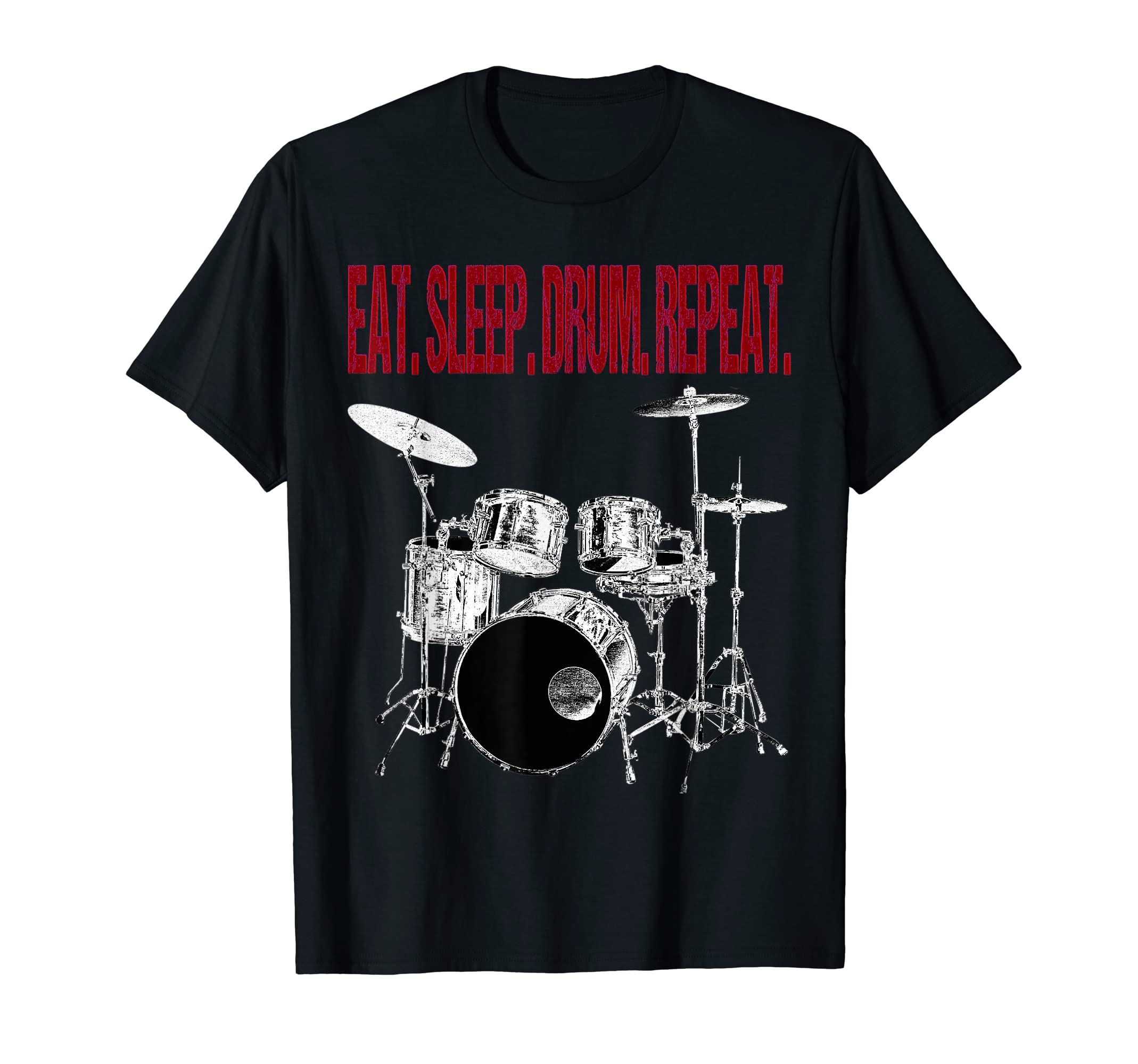 

Футболка Funny Eat Sleep Drum Repeat Drummer Drumkit Drum Set чёрный