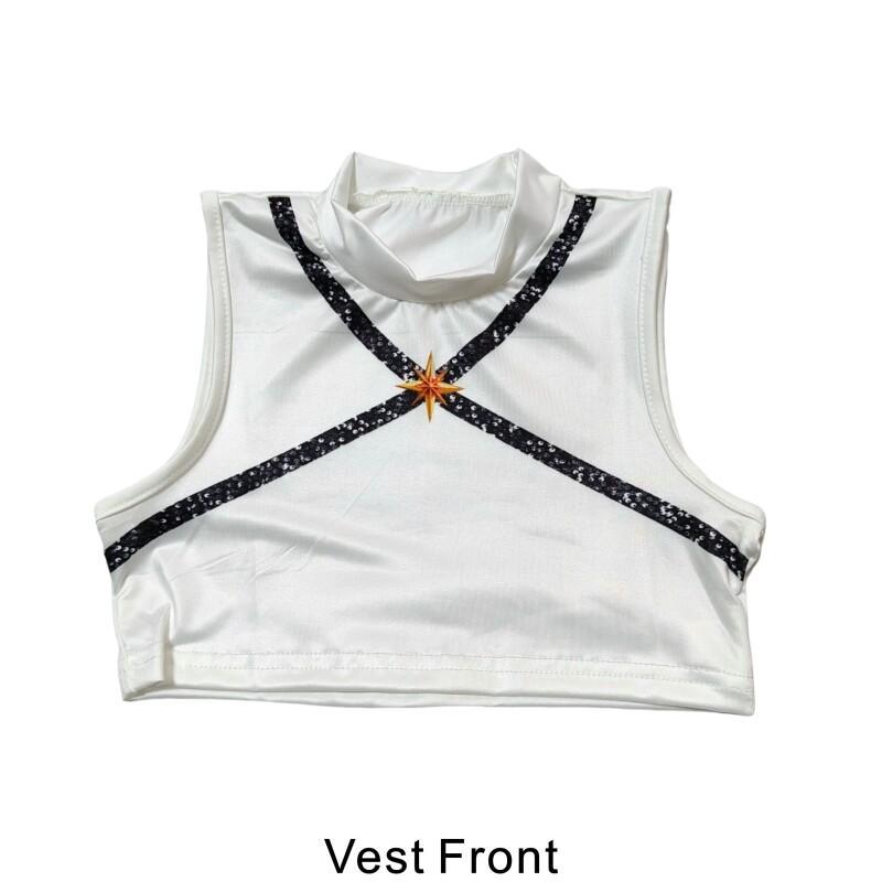 Rumi Demon Czarno-Biały Kostium Cosplay Halloween Scena Dziewczyna Grupa K-Pop Idol Kamizelka Płaszcz Szorty 3-częściowy Mundurek