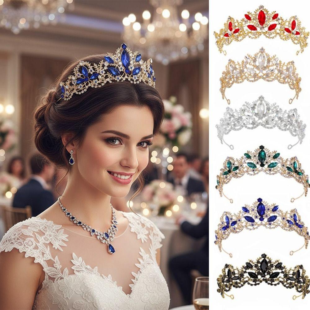 Sparkling Bridal Princess Crown Luxury Rhinestone Diadem Wedding Head Wear Birthday Party