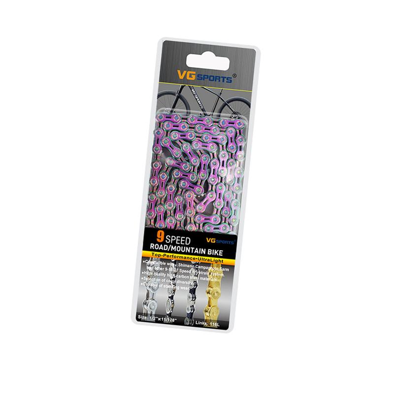 9 Speed Bicycle Chain Bike Chain Half Hollow 116L Silver Golden Purple Mountain MTB Road Bike Chains