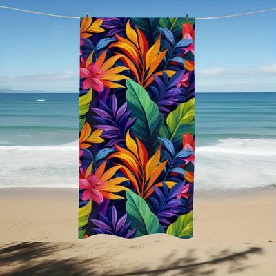 Juego de Toallas de Playa Tropicales Estampado Floral Alfombrilla de Baño Decoración de Verano para Interiores y Exteriores Decoración del Hogar Regalo