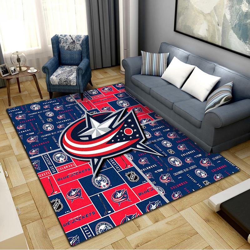 Columbus Blue Jackets Carpet Rug for Living Room Bedroom Home Sofa Decoration,Kids play Non-slip Floor Mat