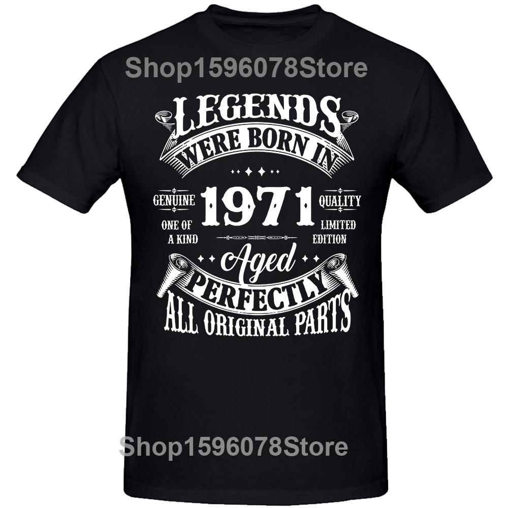 53th Birthday Vintage Legends Born In 1971 53 Years Old T Shirt Streetwear Short Sleeve Gifts Summer Style T-shirt Mens Clothing
