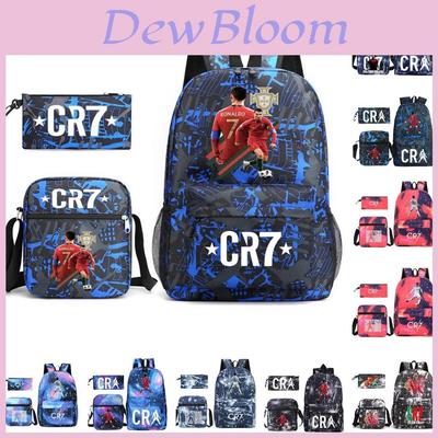 Conjunto de Mochila Cr7 Tecido Oxford Respirável Impermeável Mochila Escolar Para Crianças
