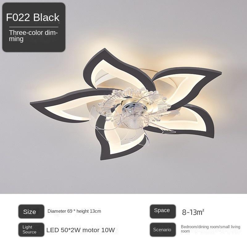 

Потолочный вентиляторный светильник Светодиодный светильник для спальни Светильник для столовой Электрический вентиляторный светильник с переменной частотой затемнения Регулировка цвета 220V&Infinite Dimming чёрный