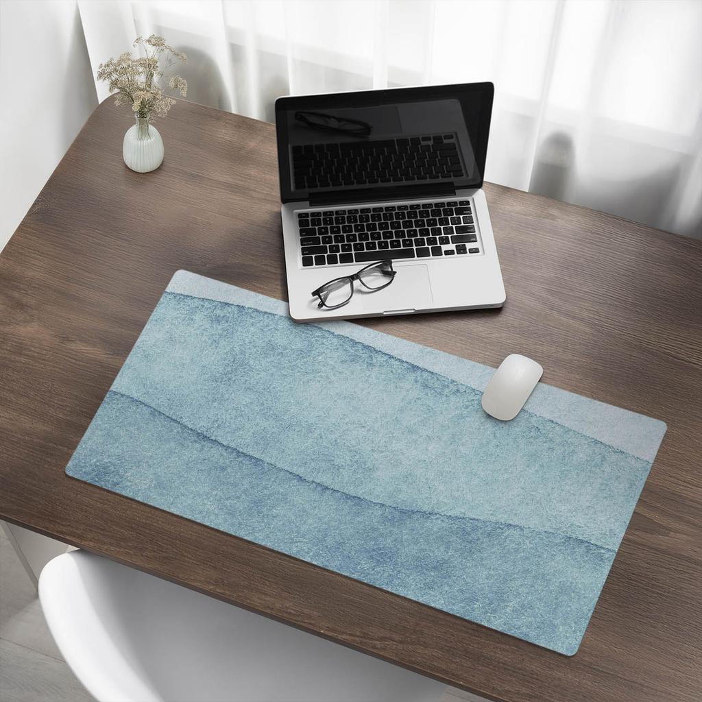 Non-slip Protective Desk Mat with Pastel Waves Print 90x45 cm