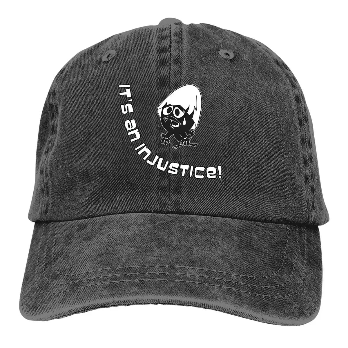 

Washed Men s Baseball Cap It s An Injustice Trucker Snapback Caps Dad Hat Calimero Cartoon Animation Golf Hats Adjustable чёрный