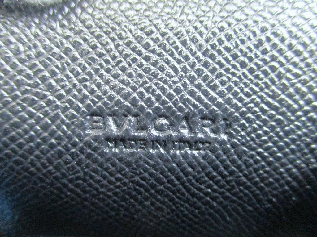 Authentic BVLGARI Logo Clip Black Leather Business Card Case Card Holder #b061  Seller refurbished