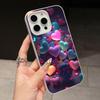 Y2K Glowing Hearts Jelly Double Layer White Mobile Phone Case for iPhone 17 16 15 14 13 12 11 Air Pro Max Plus Protective