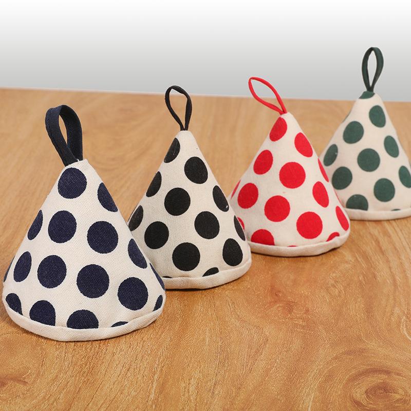 1pc Heat-Resistant Sleeve Triangular Heat-Resistant Cap Thickened Cotton Fabric Kitchen Easy-Clean Household Pot Holder