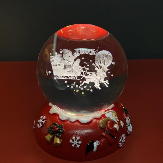 Jõulud Kunstkristallkuul Öölamp 3D Jõuluvana Lumememm Põder Klaaskuuli Lamp Alusega Helendav Dekoratiivne Klaaskera Kodu Magamistoa Kaunistus