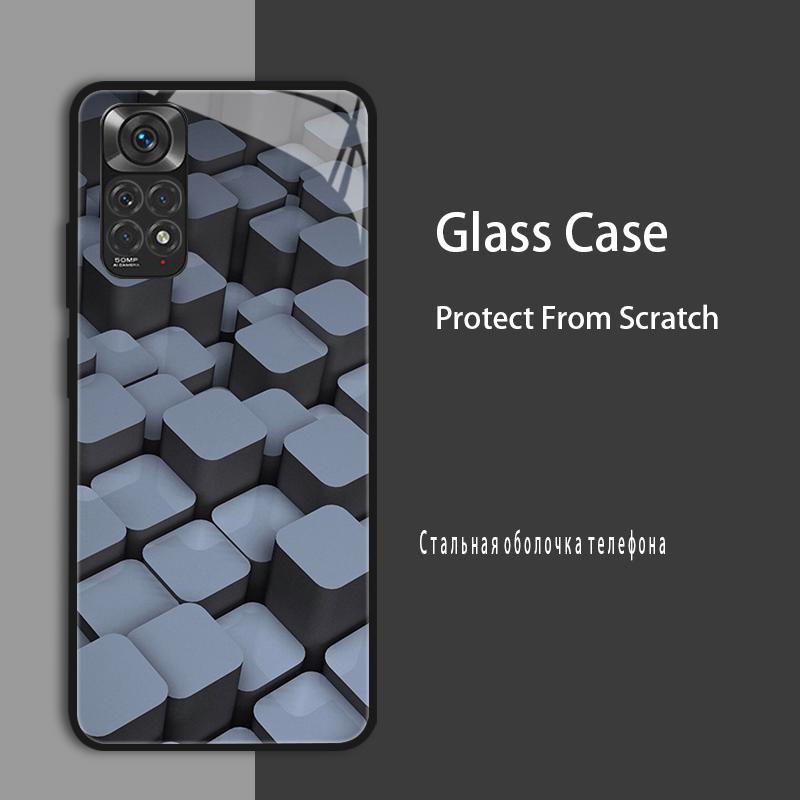 For Redmi Note 11 Case Cover Tempered Glass Case Hard Coque Bumper For Xiaomi Redmi Note11 Note 11 Pro 5G 4G 11s Protect Case