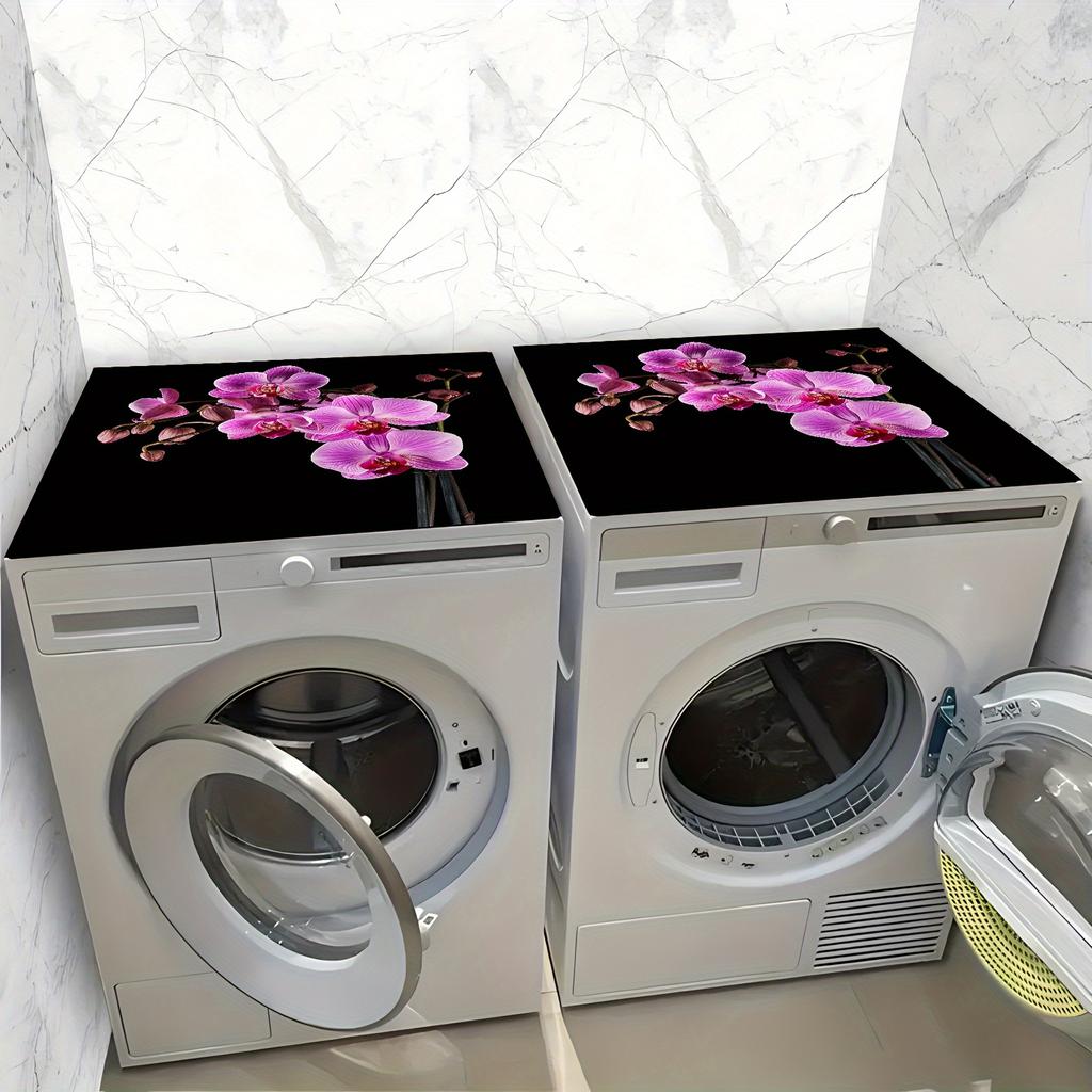 1Pcs Rubber Drying Mat With Retro Moroccan Orchid  Print For Coffee Shop Kitchen Carpet Tableware Durable Diatom Mud Table Mat Pet Mat Coffeeware