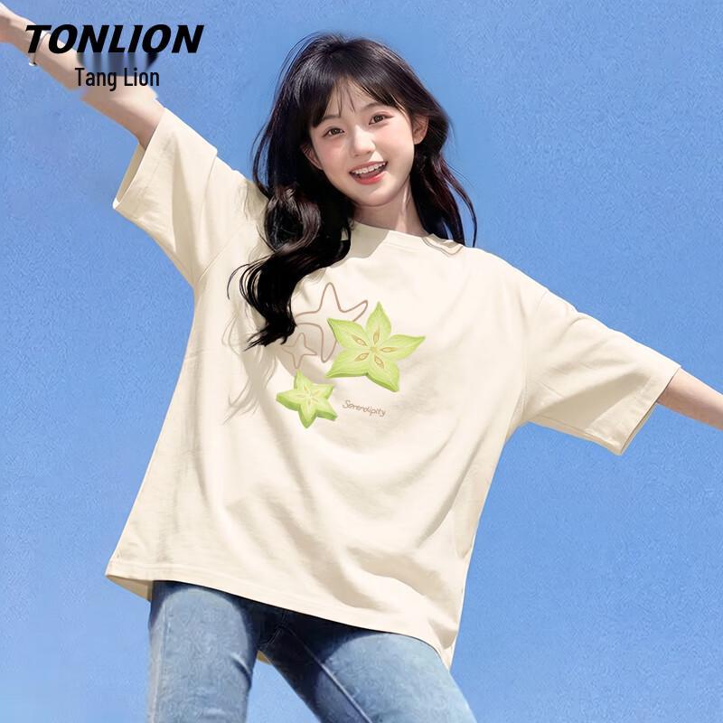 Женская хлопковая футболка TonLion с мультяшным принтом 2XL