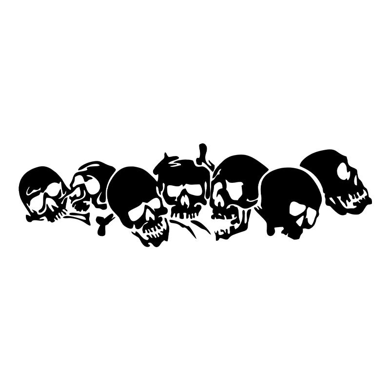 G096 22.8X6.7CM New SKULL Vinyl Car Stickers Motorcycle Decals Car Styling Accessories Fashion Black/white/laser