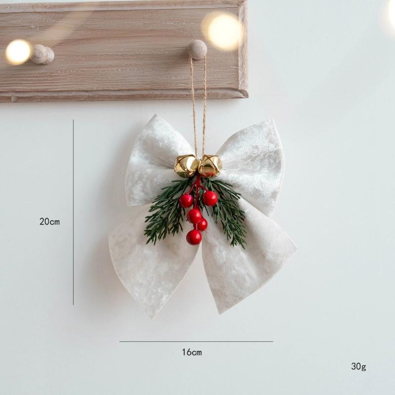 Classical Joyful Bows Ornament Cloth Designs Christmas Tree Fabric Decors Ideal for Christmas Decorations Year After Year