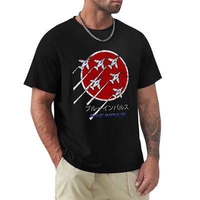 Blue Impulse JASDF Demo Team Japan Vintage Design T-Shirt Mann T-Shirt lustiges Shirt Baumwolle Männer Kleidung Kawaii Kleidung Herren T-Shirt