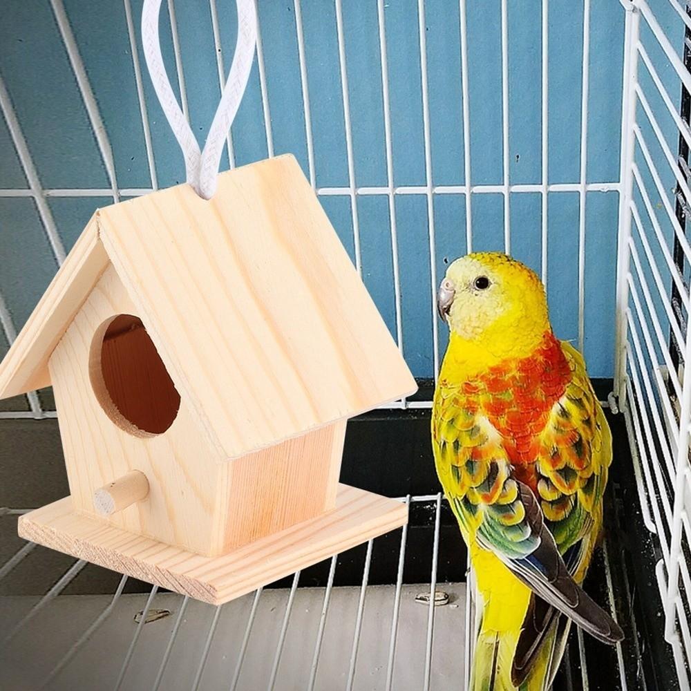 4Pcs Durable Hanging Bird House Hanging Design Insect Resistant Wooden Bird Cage Moisture Resistant Premium Platane Wood