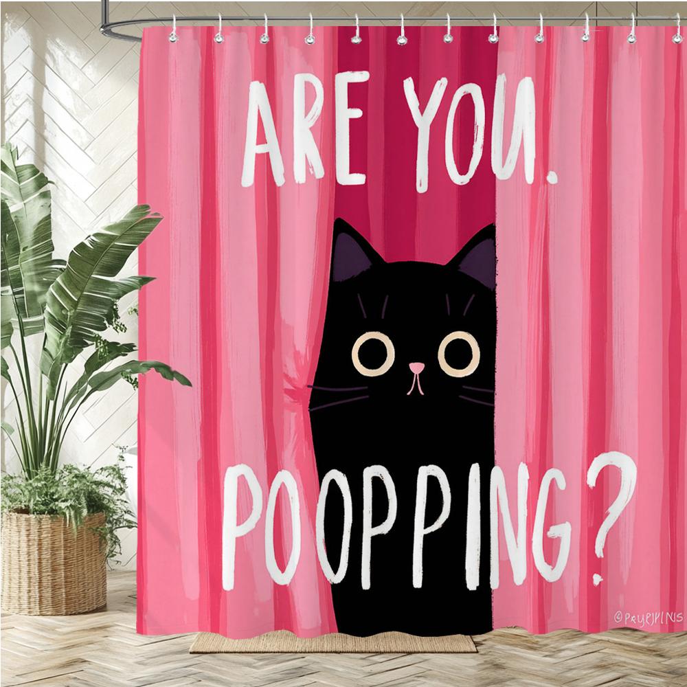 3d Shower Curtain Cute cat Printed Polyester fabric Bathroom Curtain cartoon Bath Screen Home Decoration Curtain
