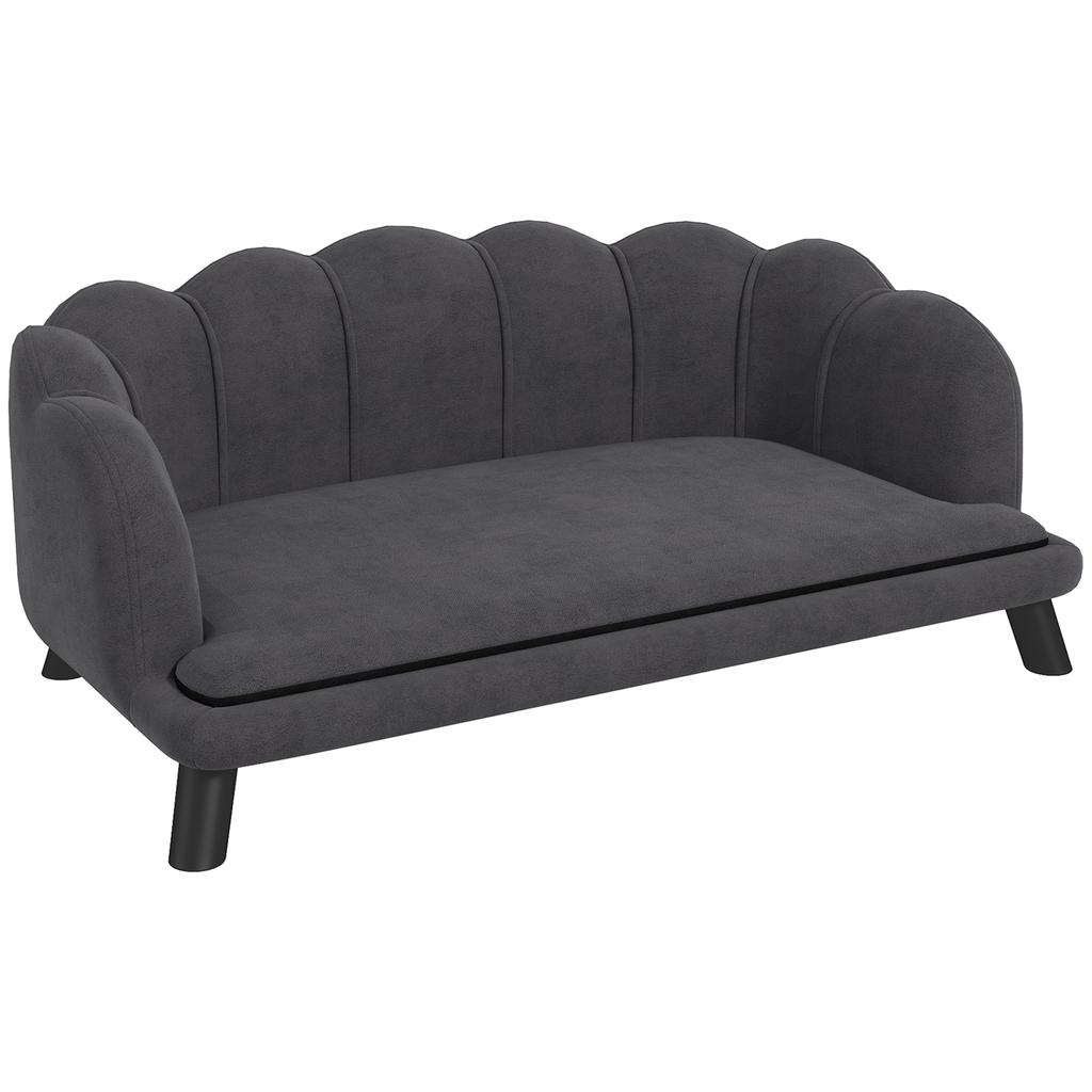 Dog Sofa, Pet Couch Bed for Medium, Large Dogs, with Legs, Cushion - Grey