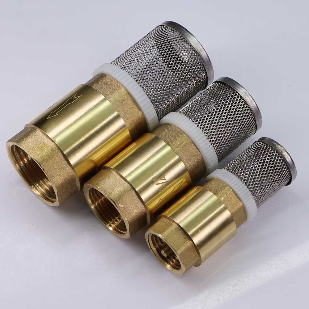 1/2" 3/4" 1" Brass Check Valve W/ Filter In-Line Spring Anti Backflow Adapter One-Way Water Flow Control Connect Repair Connect