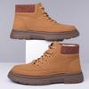 Fashion British Leather Velvet Platform Boots for Men Autumn Winter Soft-soled Men's Designer Shoes Fashion Increase Ankle Boots Male