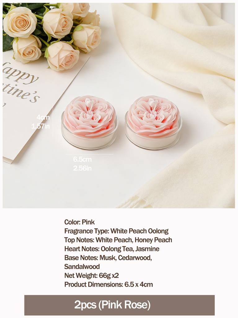 Austin Rose Shaped Scented Candle, Romantic Home Decor, Valentine's Day Decor & Gift, Perfect Gifts for Women, Wedding Favor