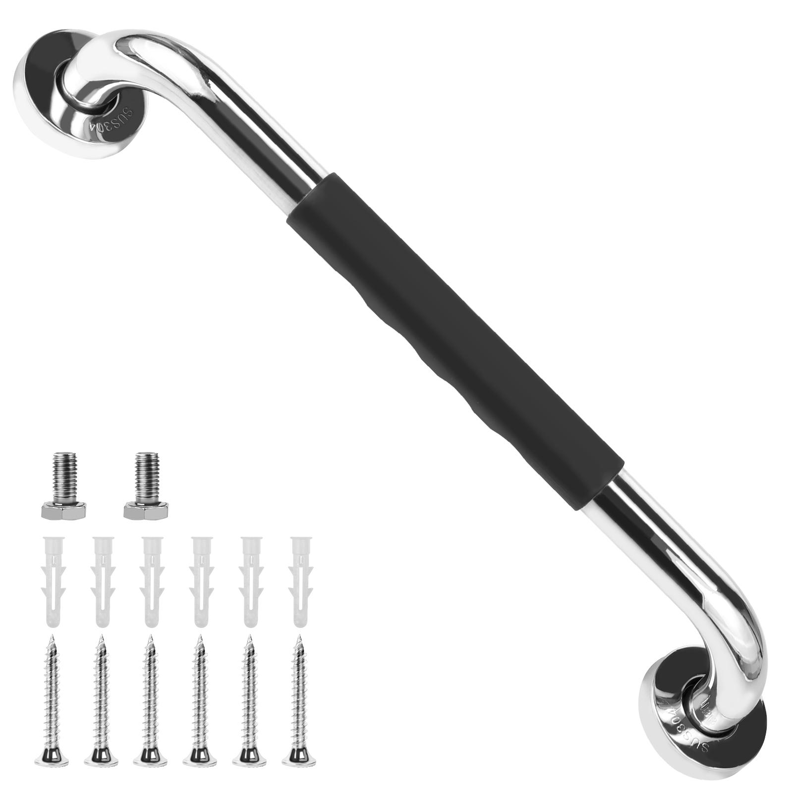 

Поручень для ванны 30/40 см, душевая ручка из нержавеющей стали с противоскользящей силиконовой ручкой, настенное крепление, противоскользящая безопасная ручка 30cm белый