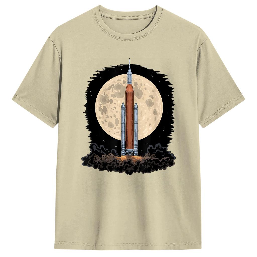 Artemis 1 SLS Rocket Launch Mission To The Moon And Beyond T Shirts Cotton Tops Short Sleeve Round Neck Tees Original TShirt