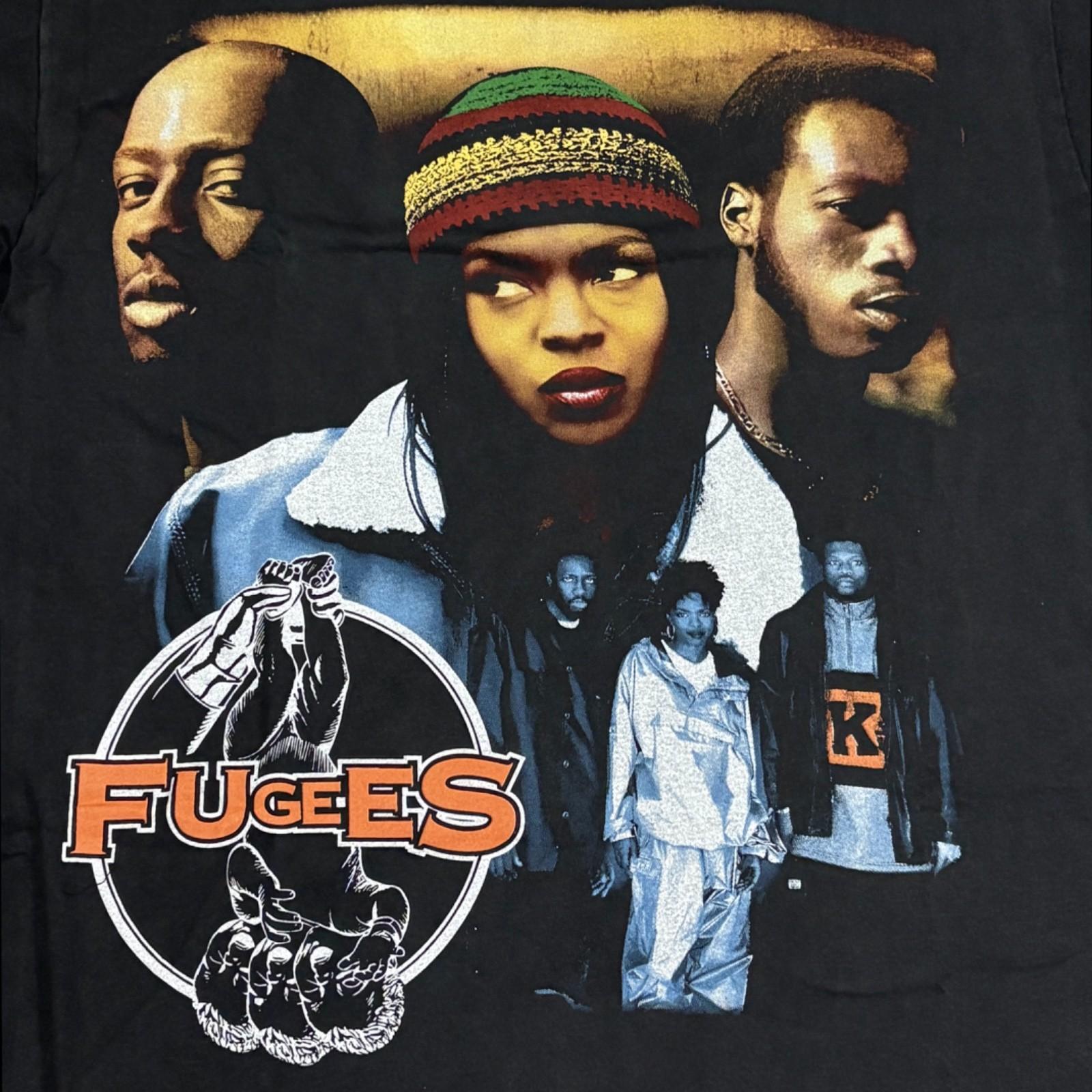 Vintage FUGEES AOP 90s Hiphop Band Tour Size L Single Stitch T-Shirt REPRINT M