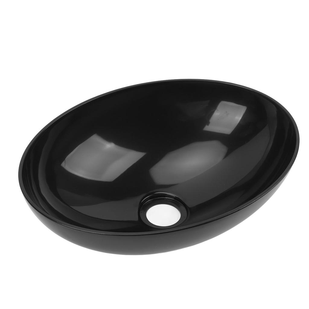 RV Oval Sink 15.72x11.37x5.59in Acrylic Kitchen Hand Wash Bowl Sink with 50mm Drain Outlet for Boat Yacht Motorhome