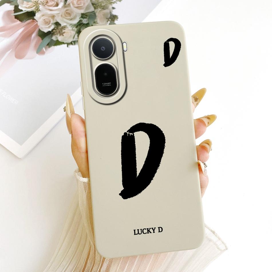 For Xiaomi Redmi A7 Pro 2026 Lucky Initial Letter Phone Case For Redmi A7Pro Soft Silicone Cases Bumpers