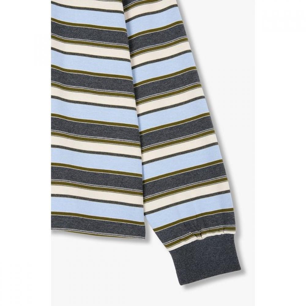 STudio Tomboy Men Mini Logo Wappen STripe Long Sleeve T shirT 9176322982a