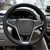 Artificial Leather Steering Wheel Cover DIY Black Hand-sewing Car Steering Wheel Covers for Opel Ignia 2014 2015 Buick Regal