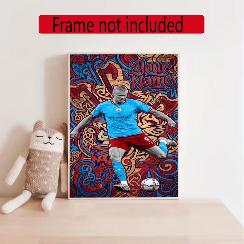 Haaland Customize Your Name Diamond Painting Round Diamond Diy Frameless Holiday Artwork Suitable For Home Office Wall Decoration
