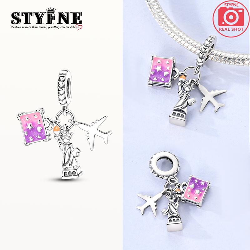

Charms Copper Goddess Statue Airplane Trunk Pendants Fit Charms Plata Original Bracelet Beads Women Jewellery Making Diy