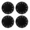 4Pcs Guitar Knob Plastic Professional 24 Fine Splines Bass Control Knob Replacement Black