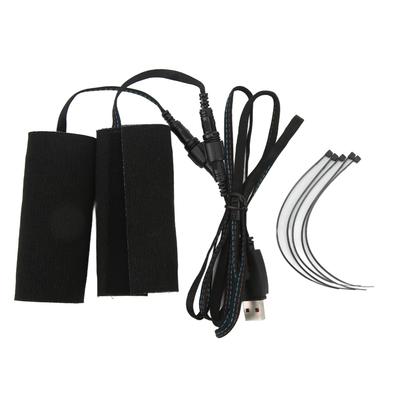 2pcs Motorcycle Heated Grip Pads Hook and Loop Fixing IP67 Waterproof DC 5V USB Port Plug In