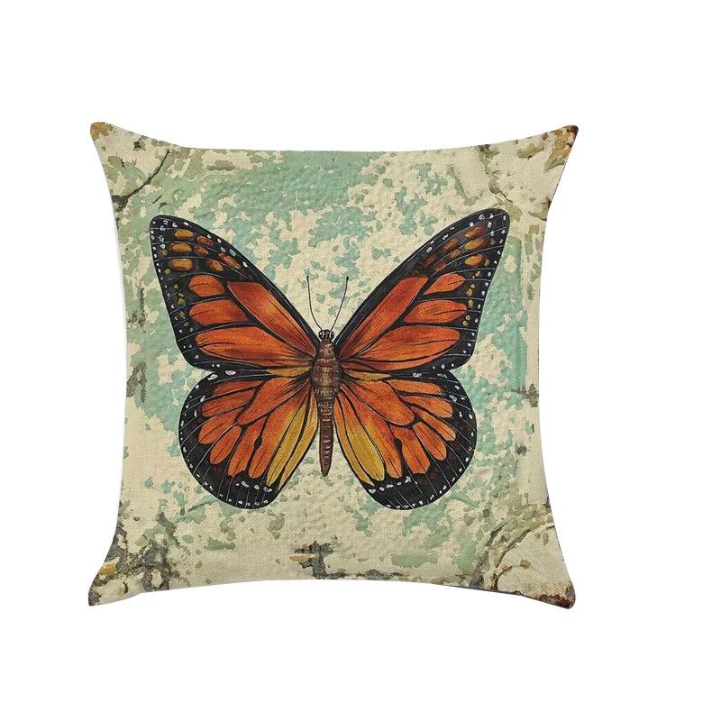 Vintage Butterfly Pattern Throw Pillow Cover Classical Artistic Style Decorative Cushion Case Sofa Bed Home Decor Pillowcase