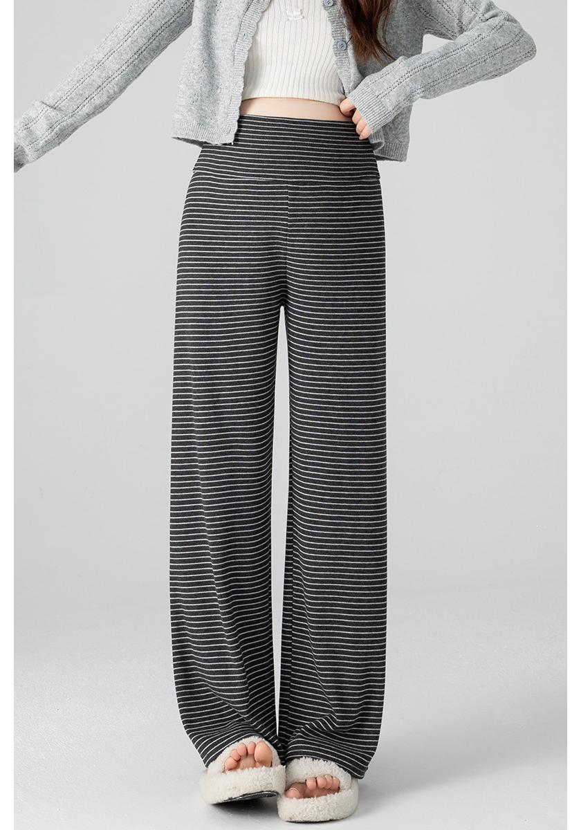 2026 Spring/Summer Loose Maternity Pants - Versatile Striped Drape Style Large