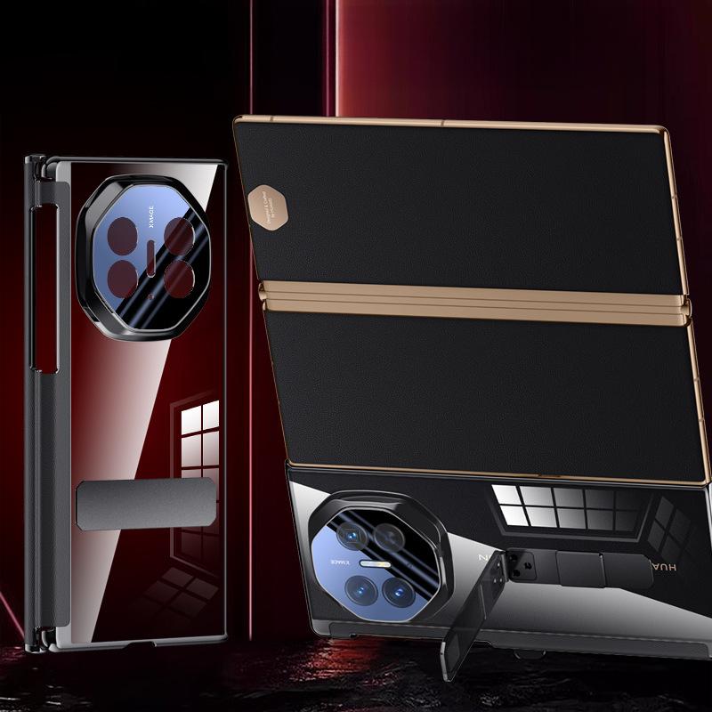 Suitable for Huawei Materialxt Mobile Phone Case Triple Folding Huawei Magnetic Suction Bracket Transparent Electroplating Full Coverage High-end Men