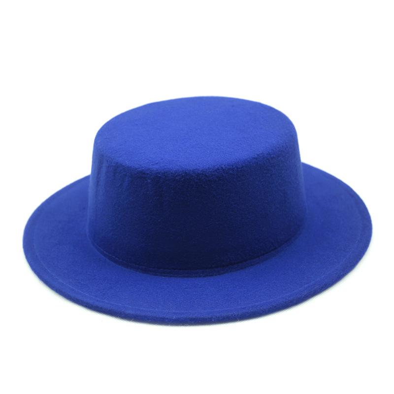 Unisex Retro Flat Brim Jazz Fedora - Autumn/Winter Wide Brim Hat for Street Style & Sunshade