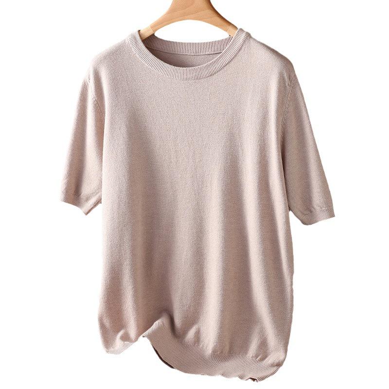 Men's Plus Size Loose Knit Short-Sleeve Pullover Top