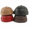 HT5049 Klassische PU-Leder-Kappen für Herren Damen Verstellbare Schirmmütze Männlich Weiblich Beanie-Mütze Frühling Herbst Uni Einfach Hip-Hop-Kappen