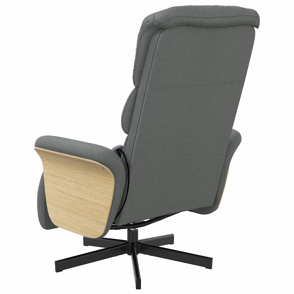 Massage Chair with Footrest Dark Gray Fabric