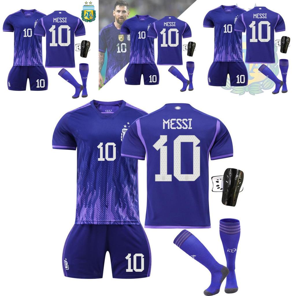 Three-star Champion 2223 Argentina Away Messi 10 Di Maria 11 Dybala 21 World Cup Football Jersey