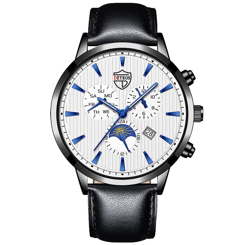 Men'S Stainless Steel Fashion Luminous Calendar Watch Quartz Watch