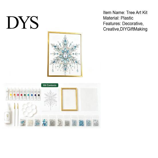 Handmade Art Workshop Tools DIY Christmas Tree Jewelry Craft Kit, Faux Crystal Bead Ornament Making Durable Crafting Materials Set for Kids