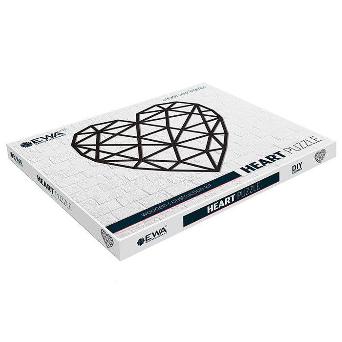 Puzzle mural en bois - Coeur 61,5 cm