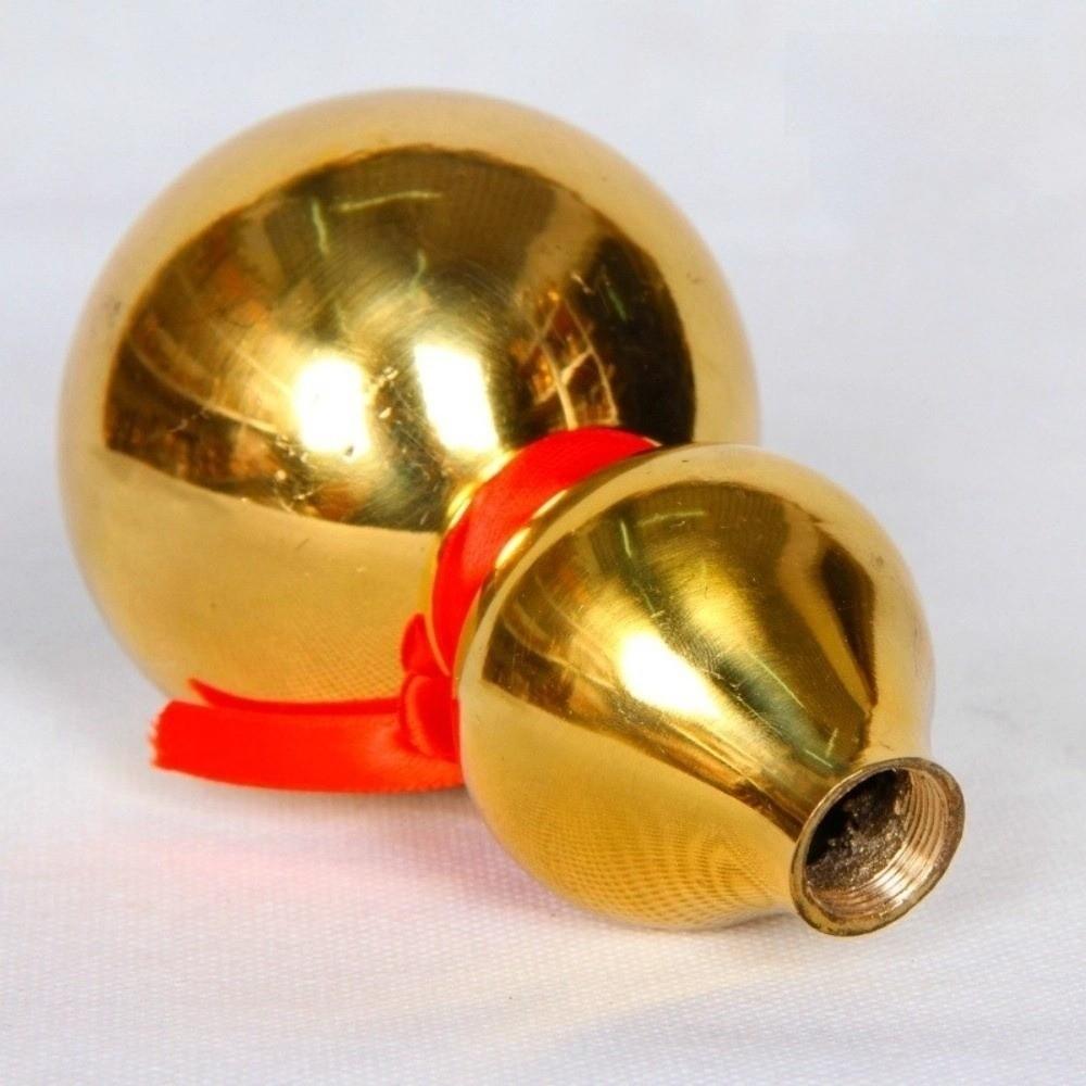 4/4.5 Inch Copper Gourd Ornament Smooth Wealth Gourd Figurine Brass Gourd Statue  Chinese Luck